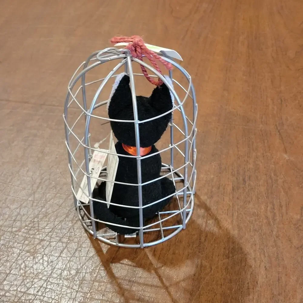 Vintage Studio Ghibli Jiji Cat Plush in Bird Cage Dear ketto Japan Import New